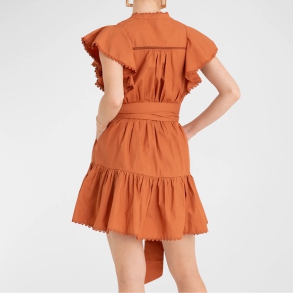 SECRET MISSION Ruffled sleeve detailed embroidered mini Dress size M - Picture 8 of 13